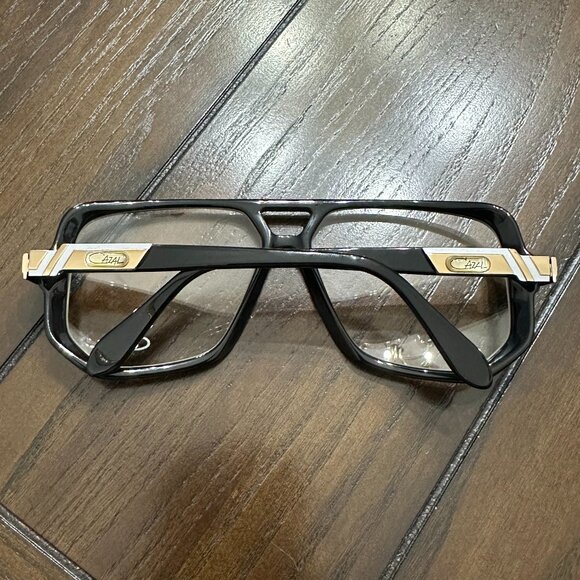 NEW Cazal Sunglasses 627 Black Gold Clear Lenses - Picture 2 of 9